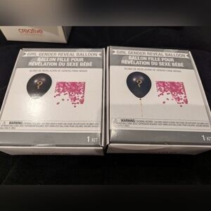 Gender Reveal girl pink Balloon Kit, black Balloon , 36" NIB includes 2